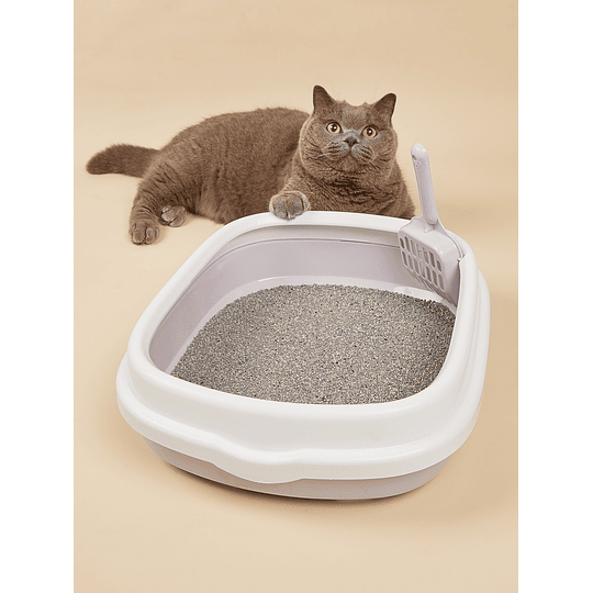 1 caixa de areia para gatos colorblock com pá