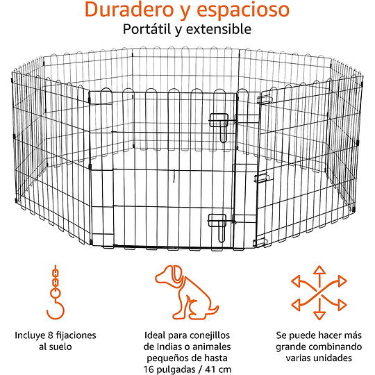 Parque de metal dobrável para cães e animais de estimação de 61 cm, com porta