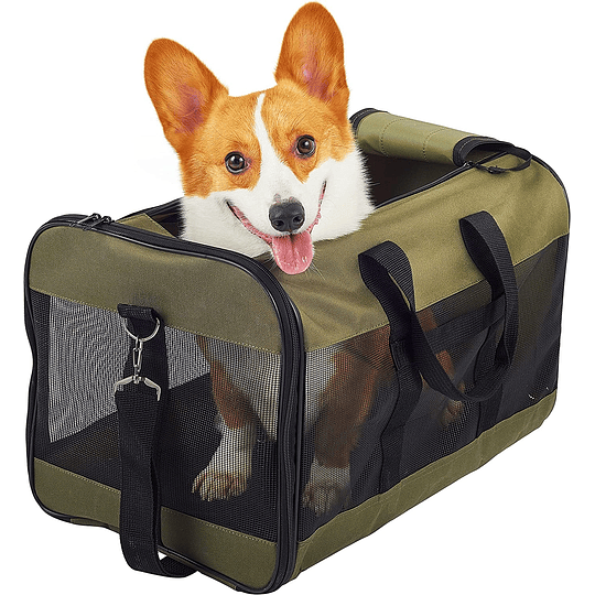Transportin gato/transporte cão pequeno animais de estimação confortável mala para transporte em comboio, carro e avião. (M)