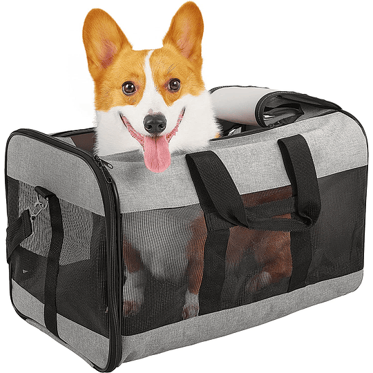 Transportin gato/transporte cão pequeno animais de estimação confortável mala para transporte em comboio, carro e avião. (M)