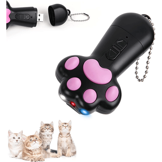 Brinquedos para gatos ponteiro LED, USB recarregável 7 em 1 função LED interativos 5 padrões brinquedos para gato cão mini lanterna ferramenta de treino para gato cão fazer e...