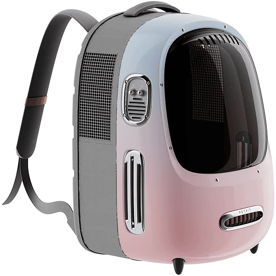 Mochila para gatos, mochila de viagem para cachorros, ventilador embutido e sistema de iluminação, mochila para transporte de animais de estimação bem ventilada, leve e conf...