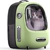 Mochila para gatos, mochila de viagem para cachorros, ventilador embutido e sistema de iluminação, mochila para transporte de animais de estimação bem ventilada, leve e conf...