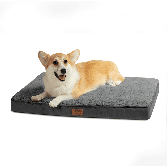 Cama de cão ortopédica, colchão lavável, capa removível, com espuma de caixa de ovos, cinzenta, 112 x 81 x 7,6 cm, 91 x 68 x 7,6 cm, 76 x 50 x 7,6 cm