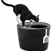 Bandeja de areia para gatos com tampa ranhurada, sem odores ou derrames de lixo, entrada grande L 26,7 x W22,9 cm, colher incluída, para gato