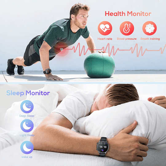 Smartwatch relógio inteligente homem - impermeável IP68 pulseira atividade inteligente com monitor de sono medidor de atividade 1,32  relógio desportivo homem para Andr...