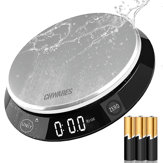 Balança digital de cozinha de aço inoxidável, recarregável por USB, peso cozinha digital com tigela removível de 11 lb/5 kg, balança precisão peso de cozinha balança digital, balan...