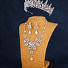 Tiara de noiva Decoração de cristais Brincos e Colar