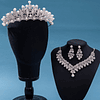 3peças Decoração de Pérolas artificiais Conjunto de joias Para Noiva 