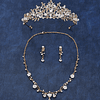 Conjunto tiara de noiva Decoração de cristais, Brincos e Colar