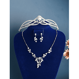 decoração de cristais Tiara de noiva 3peças conjunto de joias