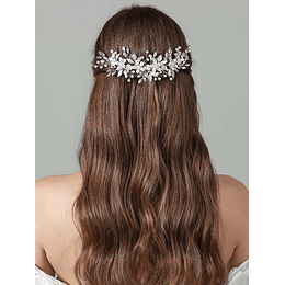 Pente de cabelo Cristais Decoração de flores casamento