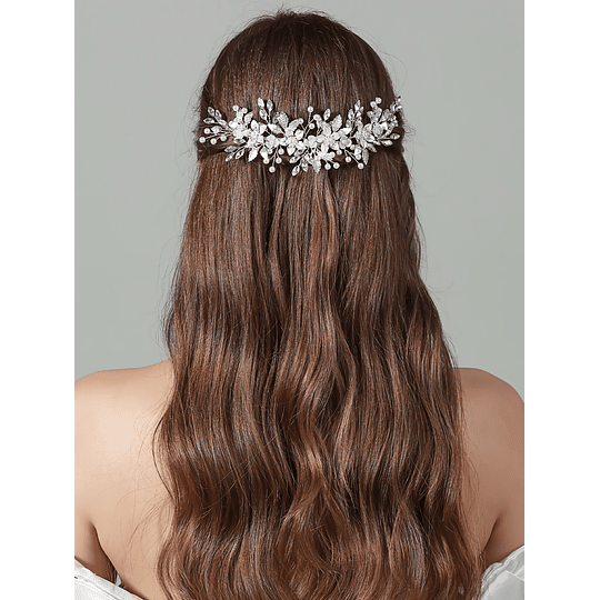 Pente de cabelo Cristais Decoração de flores casamento