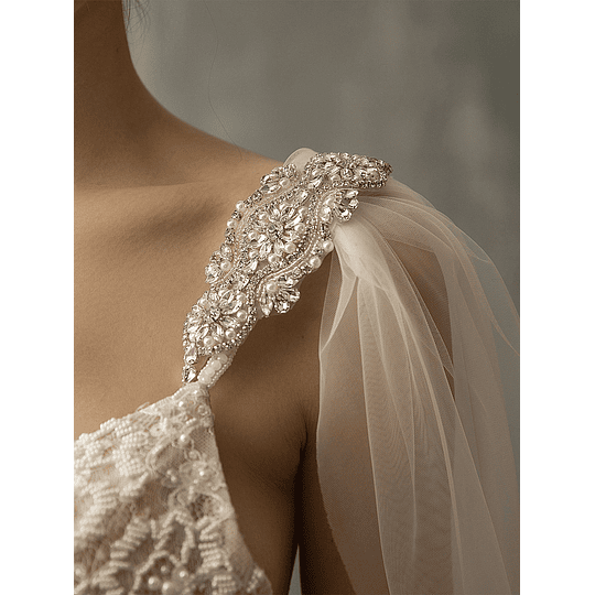 Véu de noiva sólido minimalista