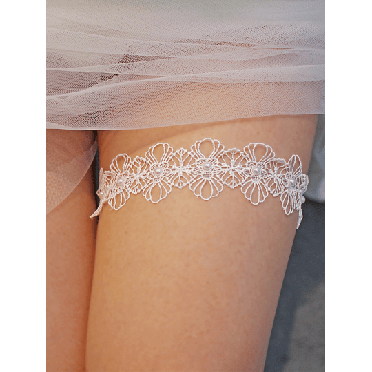 Cinto de perna de noiva decoração pérolas artificial 
