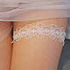 Cinto de perna de noiva decoração pérolas artificial 