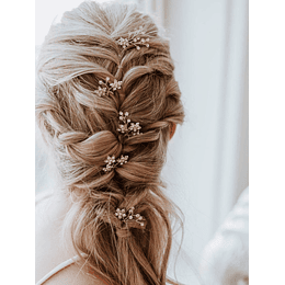 5 peças Alfinete de Cabelo Cristais Decoração de flores casamento