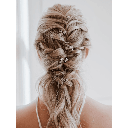 5 peças Alfinete de Cabelo Cristais Decoração de flores casamento