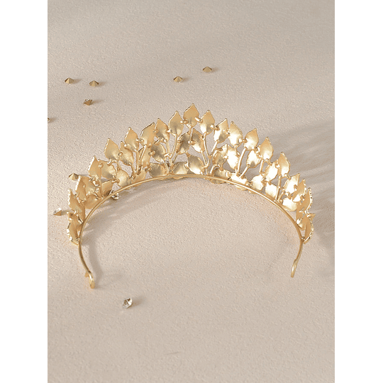 Tiara de noiva com decoração de folha