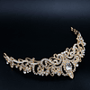 Tiara de cabeça de noiva com decoração de cristais