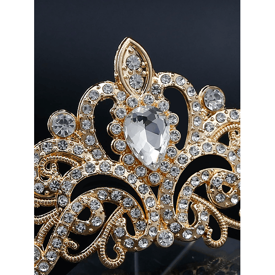 Tiara de cabeça de noiva com decoração de cristais