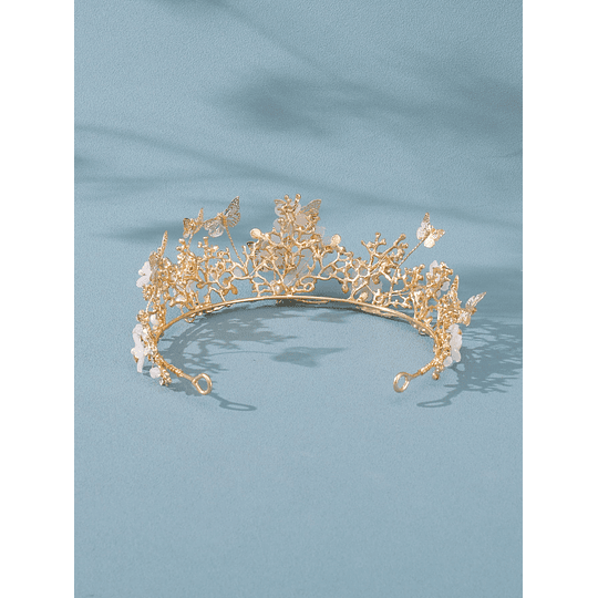 Tiara Pérolas artificiais Decoração de flores Design Coroa Nupcial