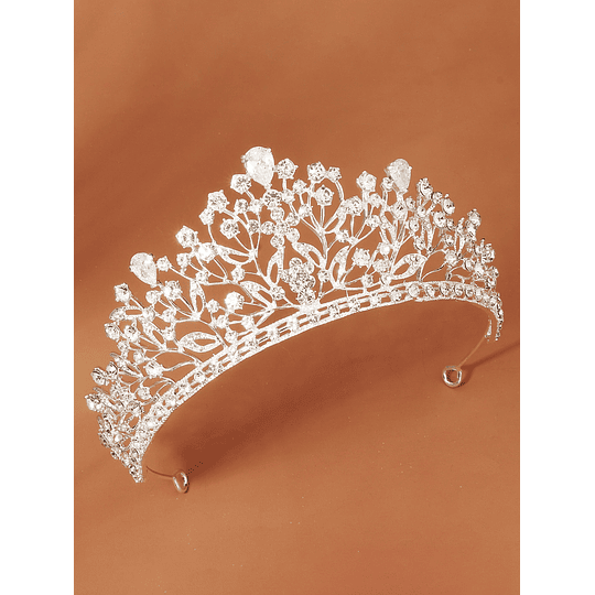 Tiara de noiva com coroa de cristais