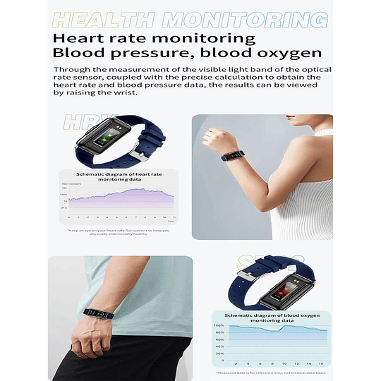 Relógio inteligente monitoramento de frequência cardíaca retângulo