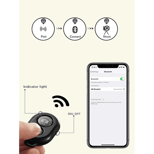Controle remoto compatível com tripé de chão Bluetooth
