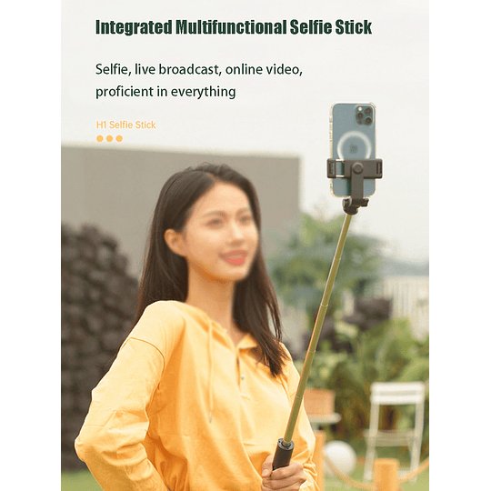 Tripé de bastão de selfie sem fio ajustável de 1 peça compatível com Bluetooth