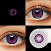 Pack lentes de hidrogel macias 1 par lentes de contacto violeta sem graduação. Duração: 12 meses. Inclui estojo de presente e 10 ml de solução