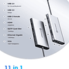 Hub USB C, 11 em 1 Docking Station adaptador USB tipo C de ecrã triplo com 2 4K HDMI, VGA, 100 W PD, leitor de cartões SD TF, 4 portas USB compatível com MacBook, dispos...