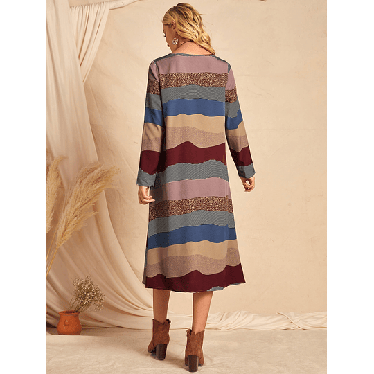 Colorblock Boho Vestido