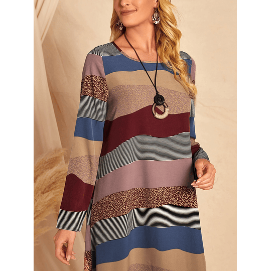 Colorblock Boho Vestido