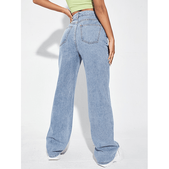 Botão Bolso Zíper Simples Jeans