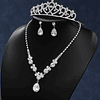 Cristais Decoração de coração Nupcial Tiara 3peças Conjunto de joias