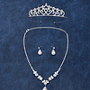 Cristais Decoração de coração Nupcial Tiara 3peças Conjunto de joias