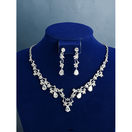 Decoração de cristais Tiara de noiva 3peças Conjunto de joias