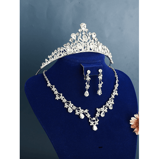 Decoração de cristais Tiara de noiva 3peças Conjunto de joias