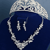 Tiara de noiva decoração brincos pendente e colar