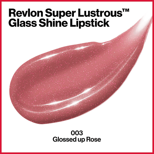 Super Lustrous Glass Batom acabamento brilhante efeito gloss para lábios hidratados com ácido hialurónico aloé e quartzo rosa 3,7 g - gama de rosas tom 003 Glossed Up...