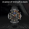 Relógio desportivo para homem de negócios quartzo relógio de pulso de luxo pulseira de couro preto homem casual relógio luminoso