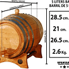 Barril artesanal de carvalho americano (5 litros)