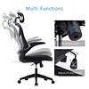 Cadeira de secretária cadeiras de escritório repouso de braços rebatível de 90 ° cadeira ergonómica para computador suporte lombar altura ajustável giratória de 360 ° ca...