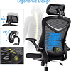 Cadeira de secretária cadeiras de escritório repouso de braços rebatível de 90 ° cadeira ergonómica para computador suporte lombar altura ajustável giratória de 360 ° ca...