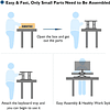 Conversor de mesa sentado/em pé, estação de trabalho de 2 níveis ajustável em altura, com plataforma de 80 x 40 cm, elevador ergonómico, ecrã de PC, portátil até 15 kg (pret...