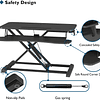 Conversor de mesa sentado/em pé, estação de trabalho de 2 níveis ajustável em altura, com plataforma de 80 x 40 cm, elevador ergonómico, ecrã de PC, portátil até 15 kg (pret...