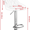 Pack de 2 Bancos de bar assento de veludo banco giratório cadeiras bar altura regulável banco alto 