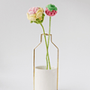 1peça Vaso minimalista branco com ouro suporte para escritório