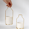 1peça Vaso minimalista branco com ouro suporte para escritório